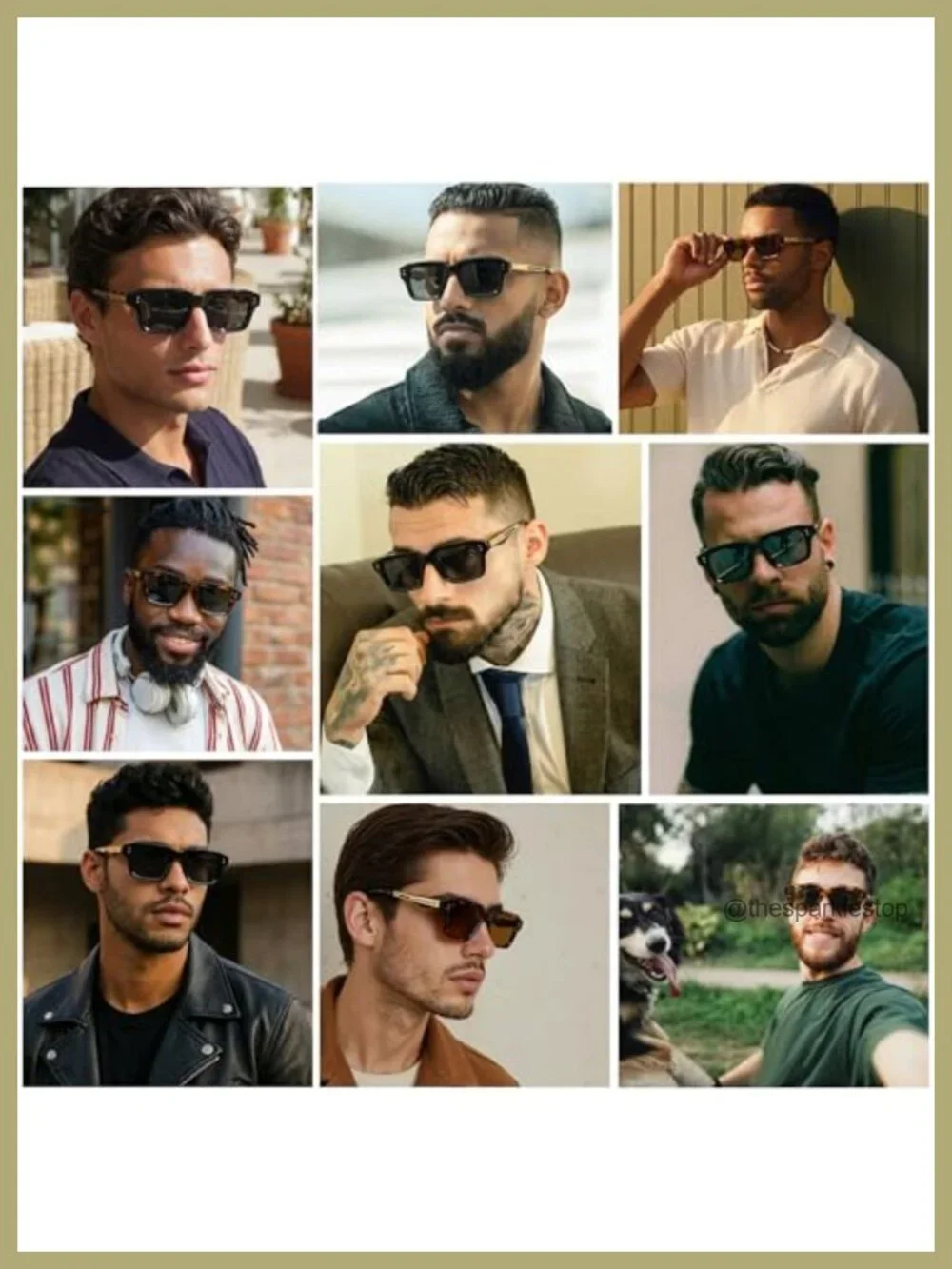 Square Frame Sunglasses for Men Fashion Designer Shades UV400 Protection
